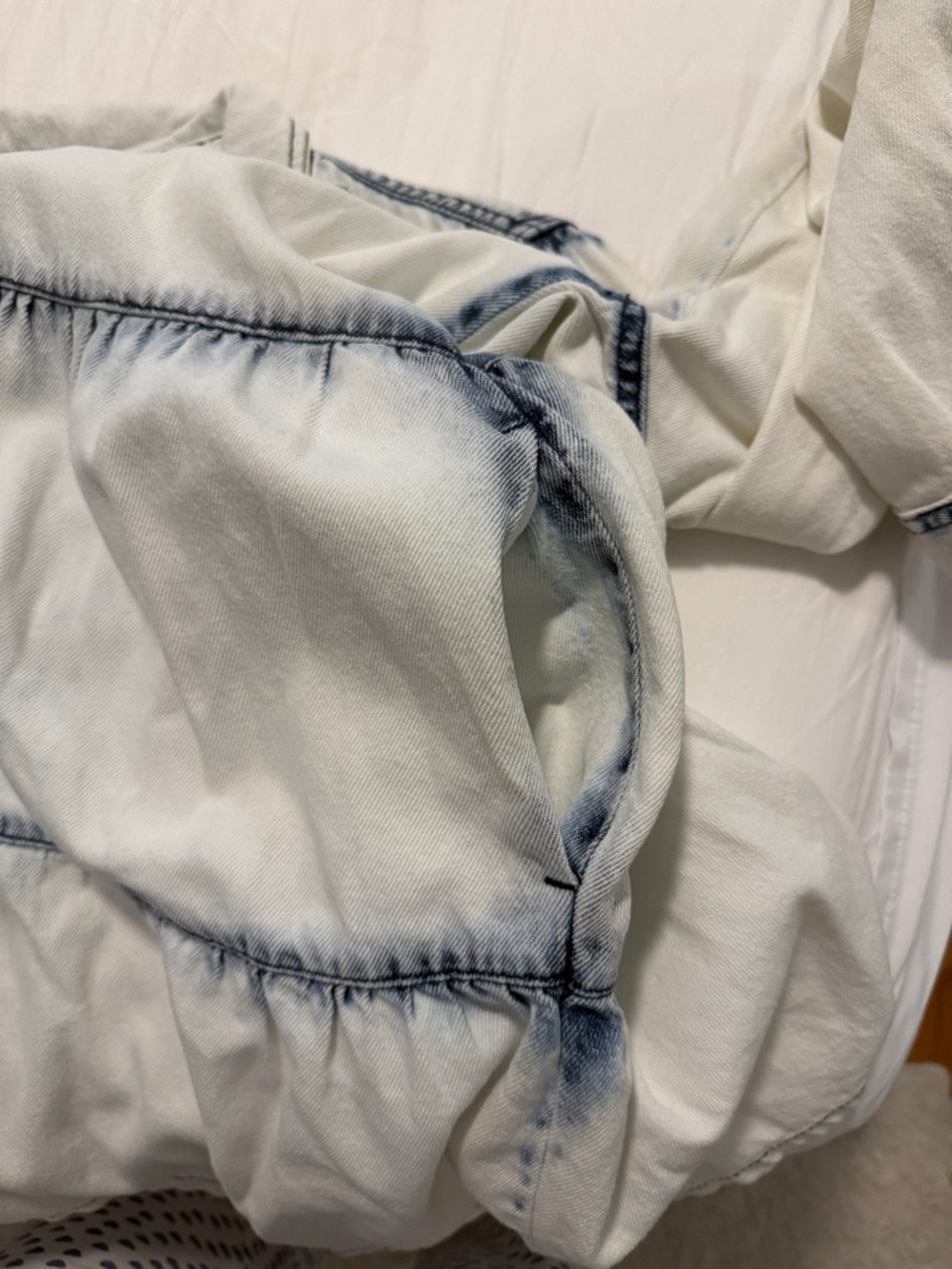 Free People Nicole Shirt Dress Long Sleeve Washed Denim - size Medium - Picture 7 of 9